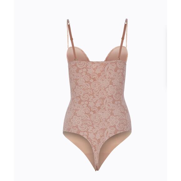 $178 Body By Julia Haart Powersuit Beige 32C/S Tummy control shapewear bodysuit - Picture 8 of 10